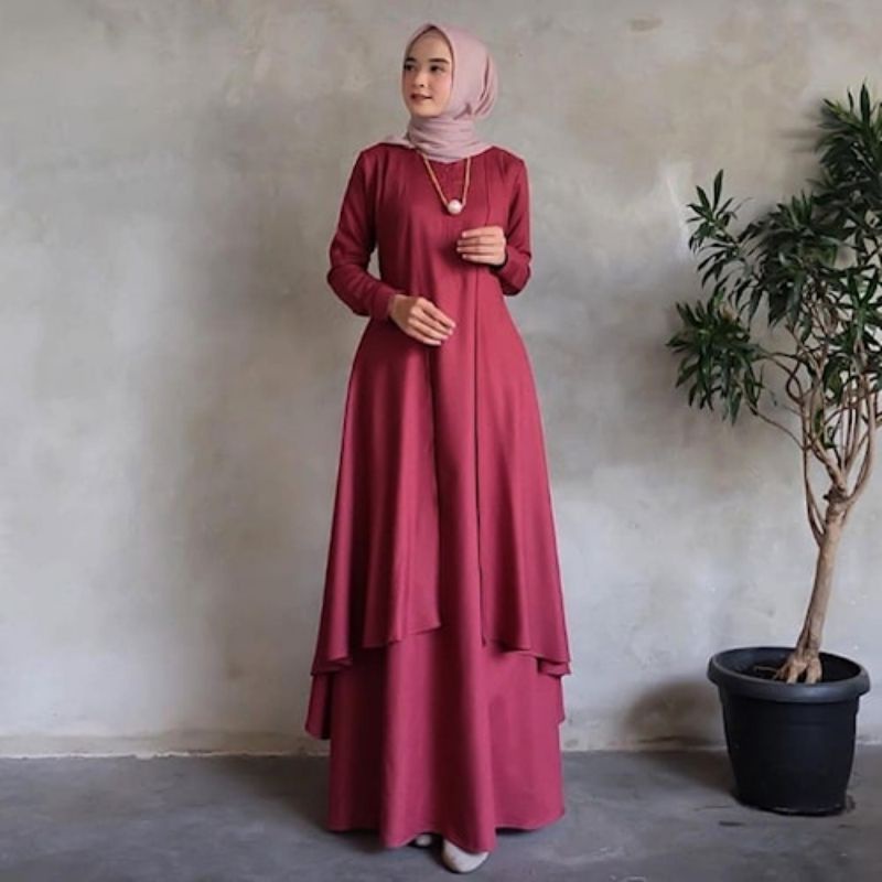 BAJU MAXI DRESS CANTIK ALUNA MAXI DRESS BAJU GAMIS WANITA JUMBO