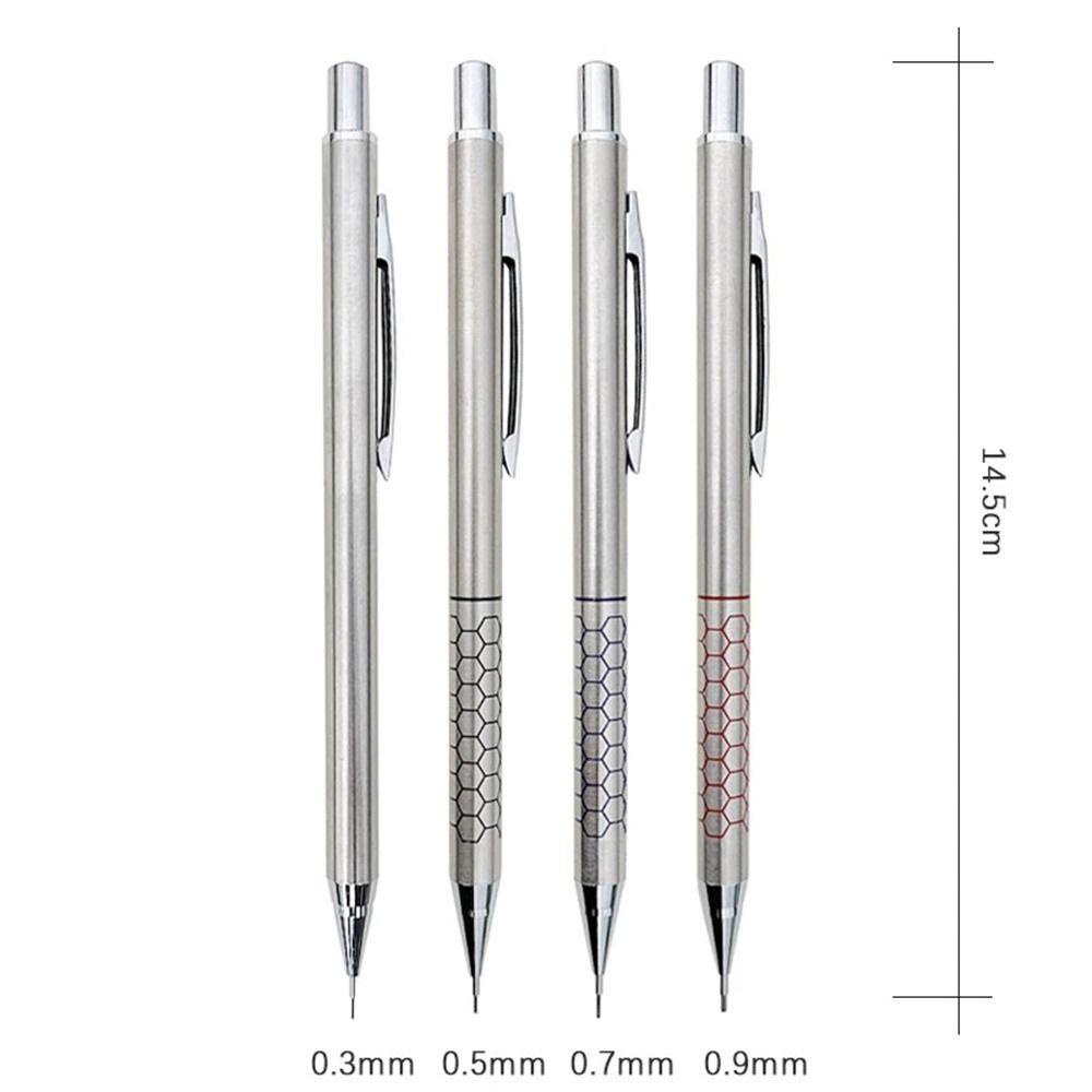 Lanfy Pensil Otomatis Perlengkapan Alat Tulis Sekolah Menggambar Dengan Penghapus Lukisan Logam Pensil Bergerak