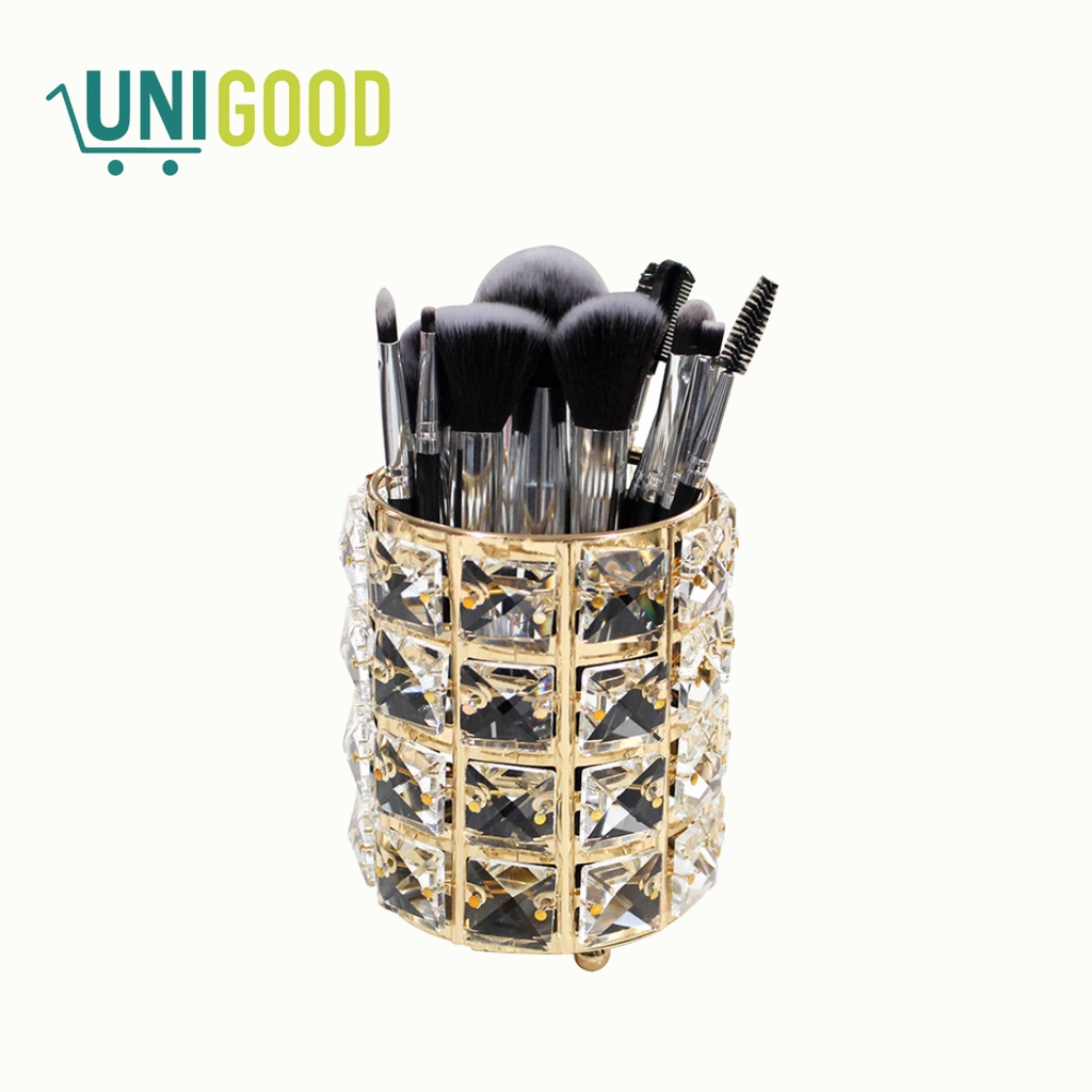 UNIGOOD - Crystal Brush Holder Vase Tempat Brush Tempat Pena