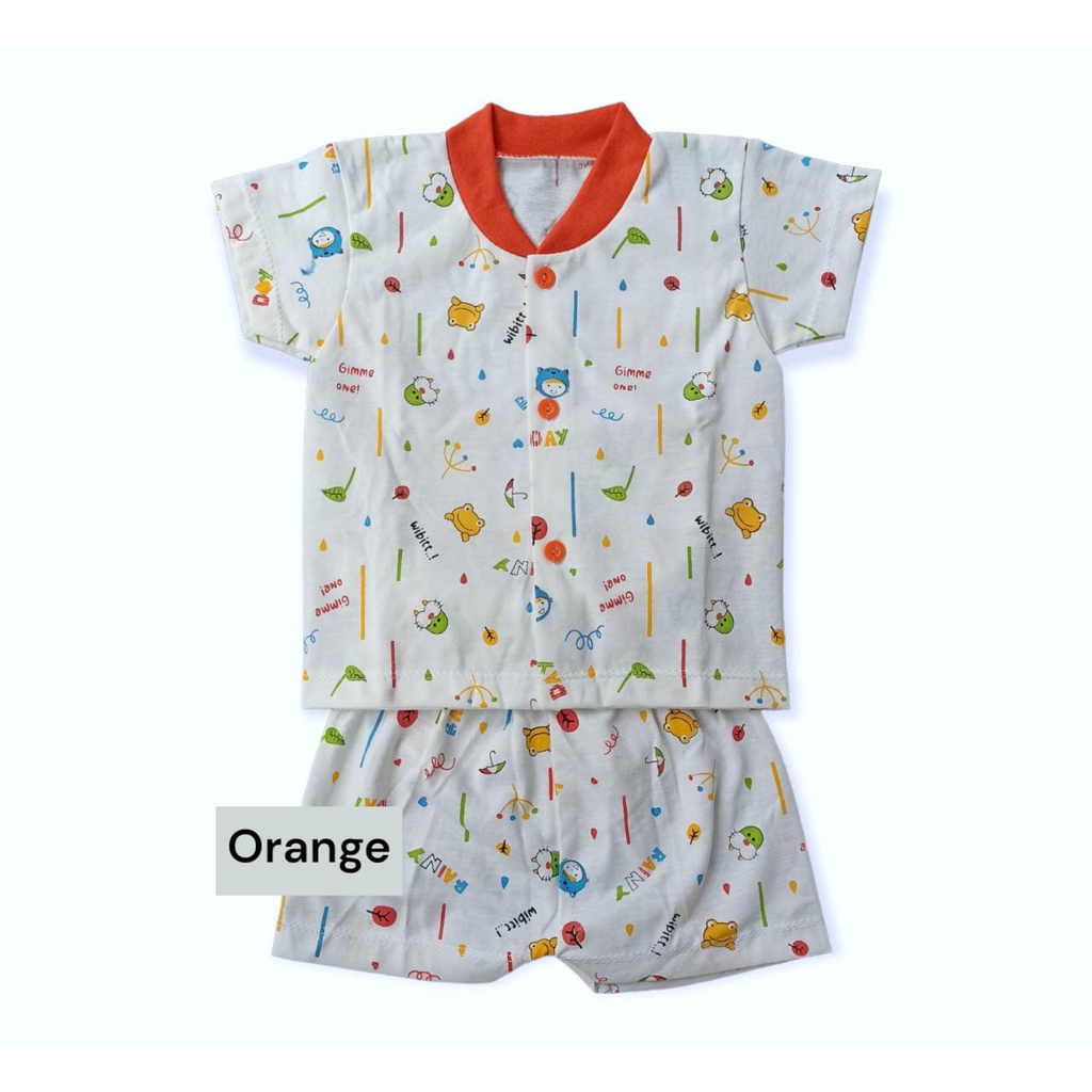 SETELAN PENDEK KANCING DEPAN ANAK BAYI LAKI-LAKI BAHAN HALUS ADEM