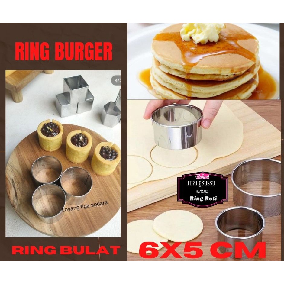 Jual ring burger /ring cutter 6X5 CM/ ring cetakan roti bulat murah