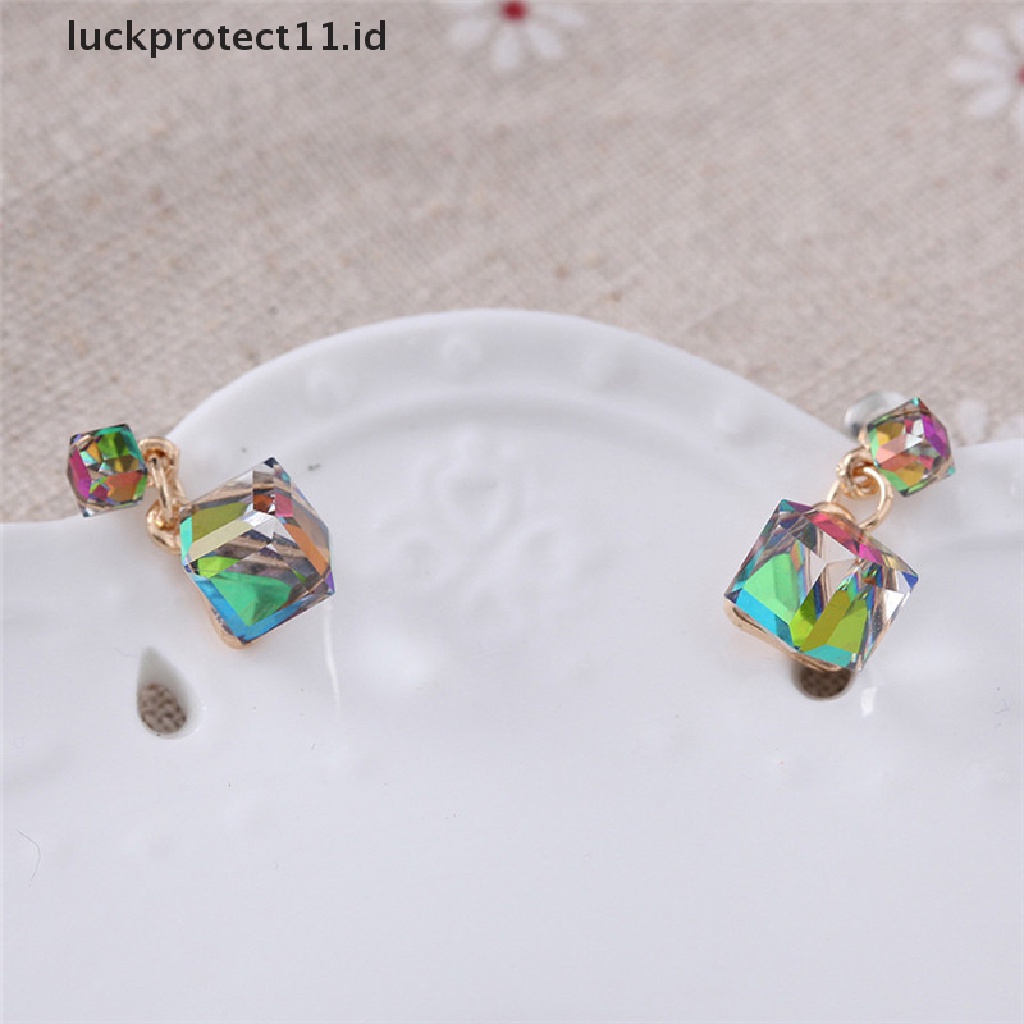 /Fashion Hot// Fashion// Kristal Berlian Imitasi Anting Zirkon Stud Earrings Wanita Pernikahan Perhiasan Pengantin.