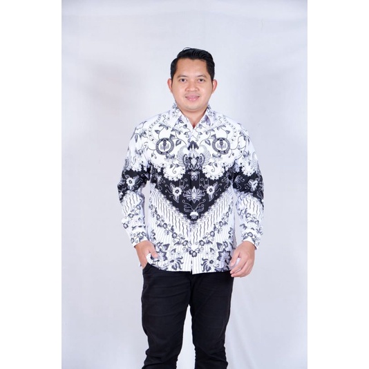 Baju Batik PGRI Pria Ld 90cm - LD Jumbo 150cm