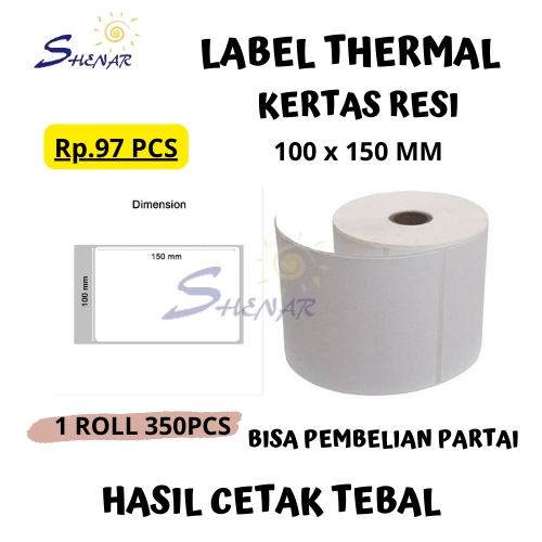 GROSIR KERTAS LABEL THERMAL KERTAS LABEL RESI 100X150 350ROLL