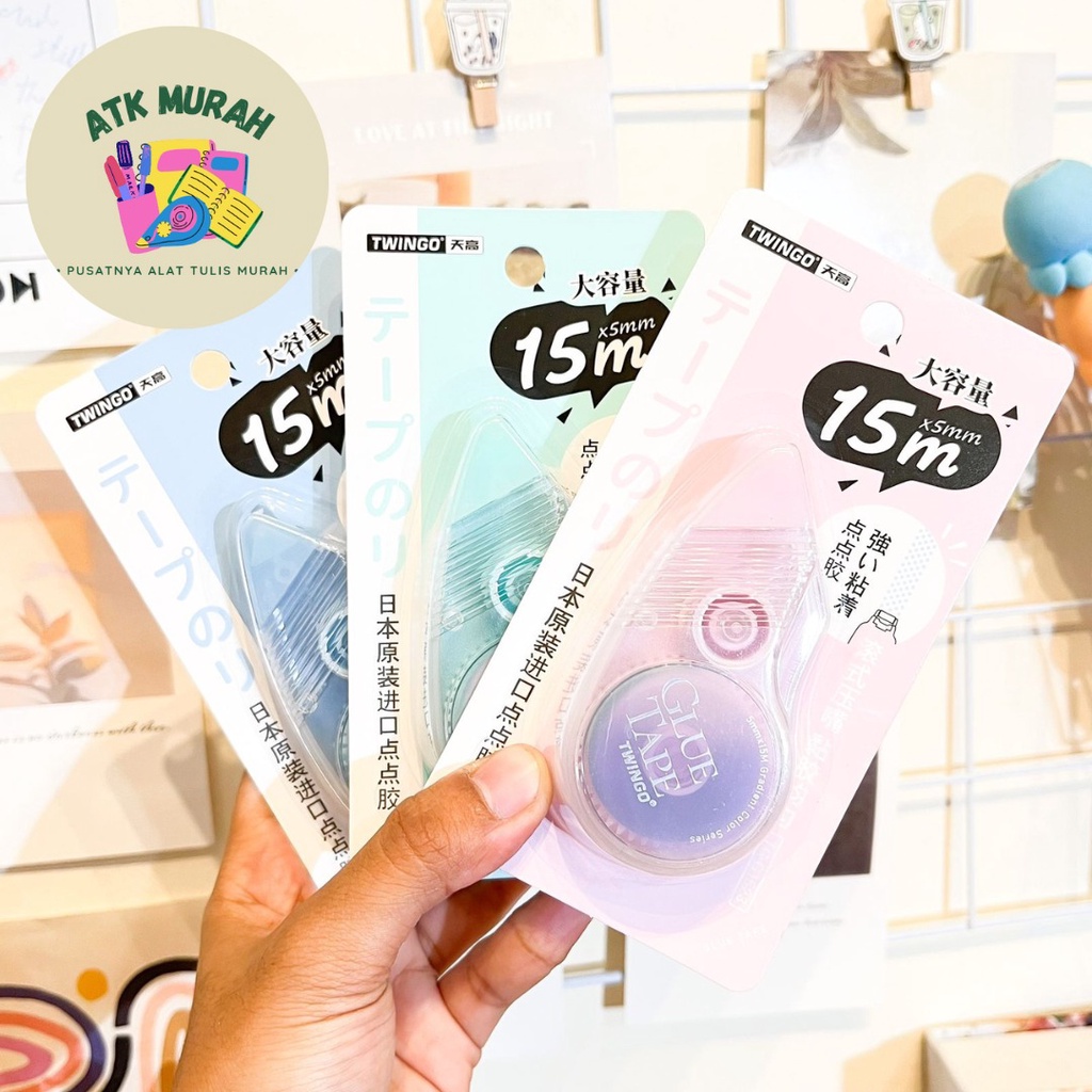 

GLUE TAPE POLOS (ISI 15 METER) BESAR TWINGGO TG-G1523 DOUBLE TAPE ROLLER