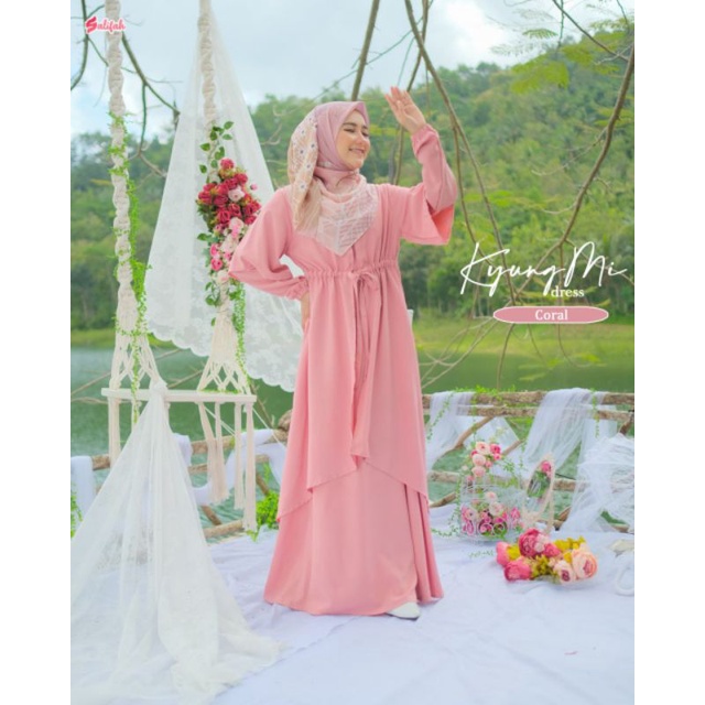 SALIFAH -  KYUNGMI DRESS / gamis polos cantik dan unik bahan premium