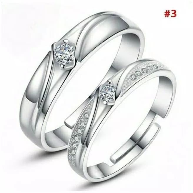 Cincin Couple Perak 925 Pria/ Wanita Pasangan/ Tunangan/ Nikah S925