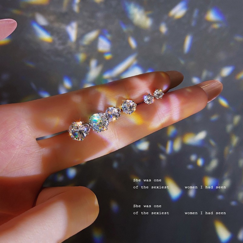 YEEZII Anting Magnet Kristal Mewah Untuk Wanita Hypoallergenic Tanpa Tindik Earring Perhiasan Aksesoris