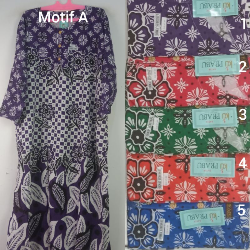 Daster Kencana Ungu Prabu Lengan Panjang Jumbo