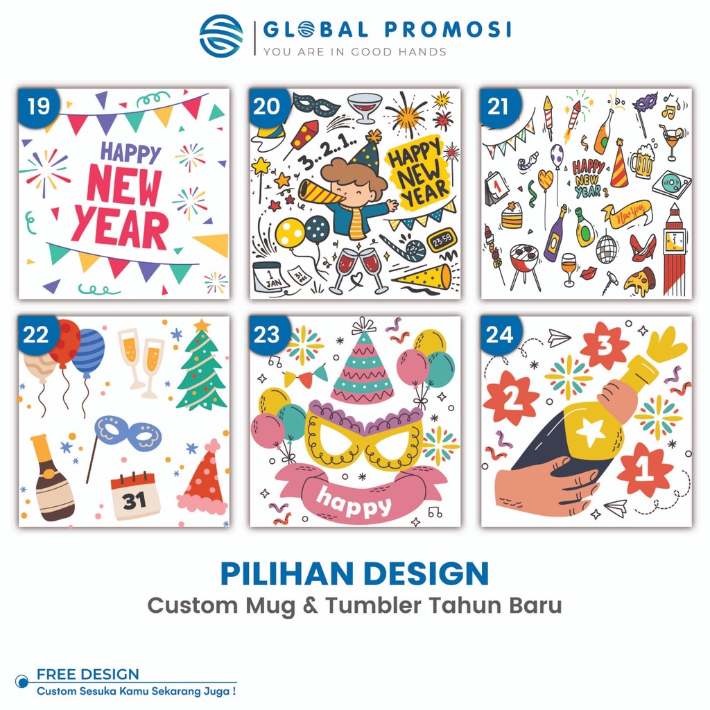 Pilihan Desain Khusus Tema Tahun Baru/ Happy New Year