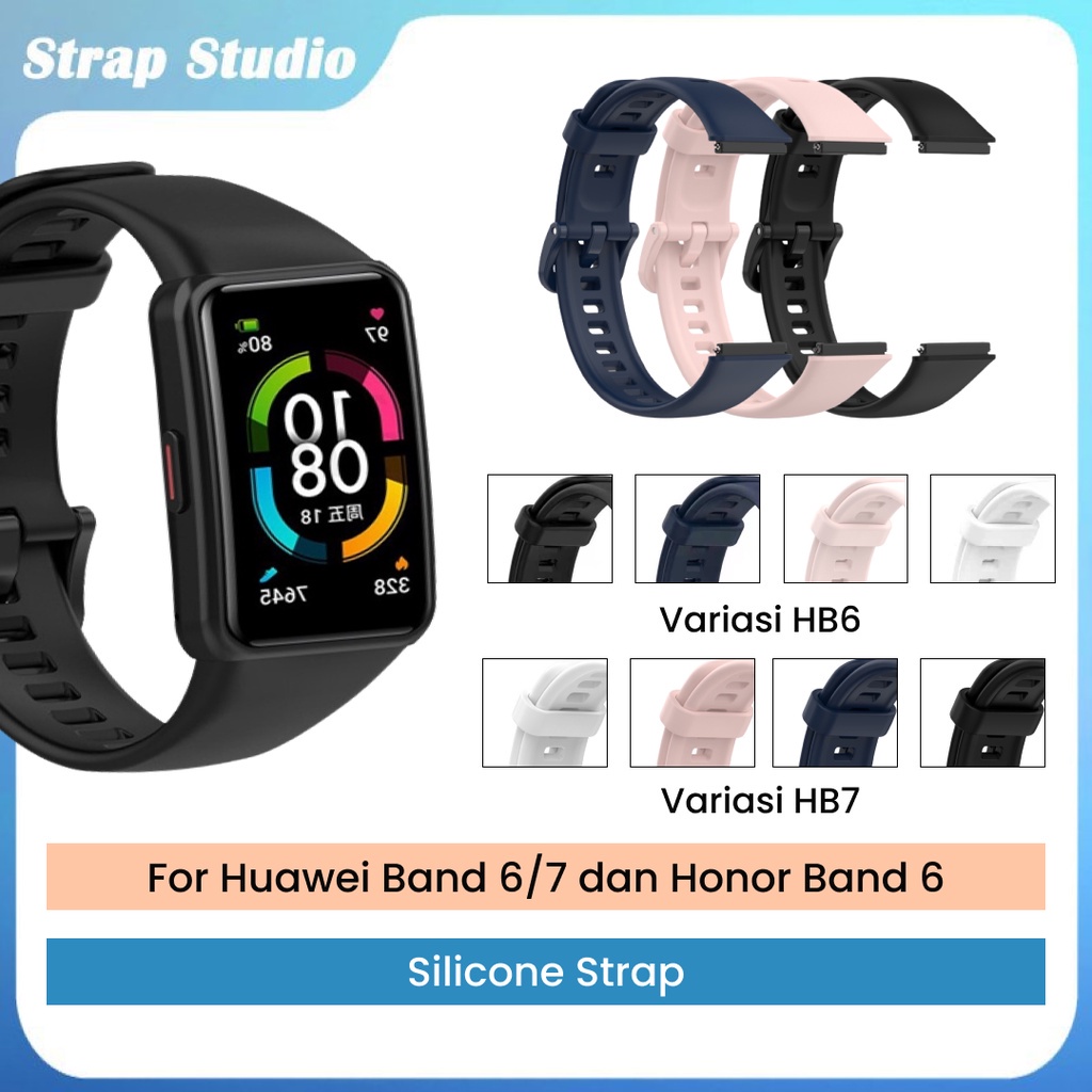 Strap Huawei Band 6/7 Tali Silikon Honor Band 6 Sports Soft Replacement Bracelet