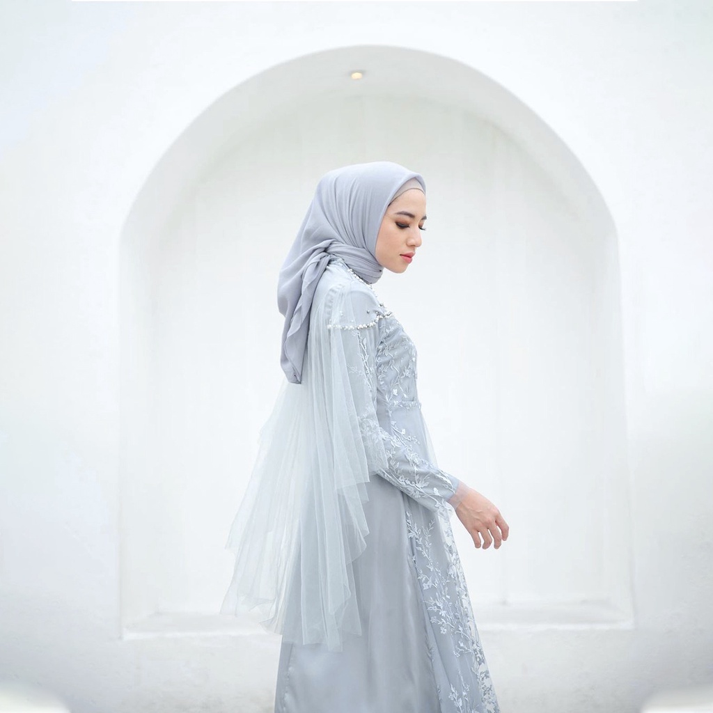 Fania Maxi Dress Kondangan Terbaru Gamis Spesial Lebaran - Long Dress Wanita Lengan Panjang