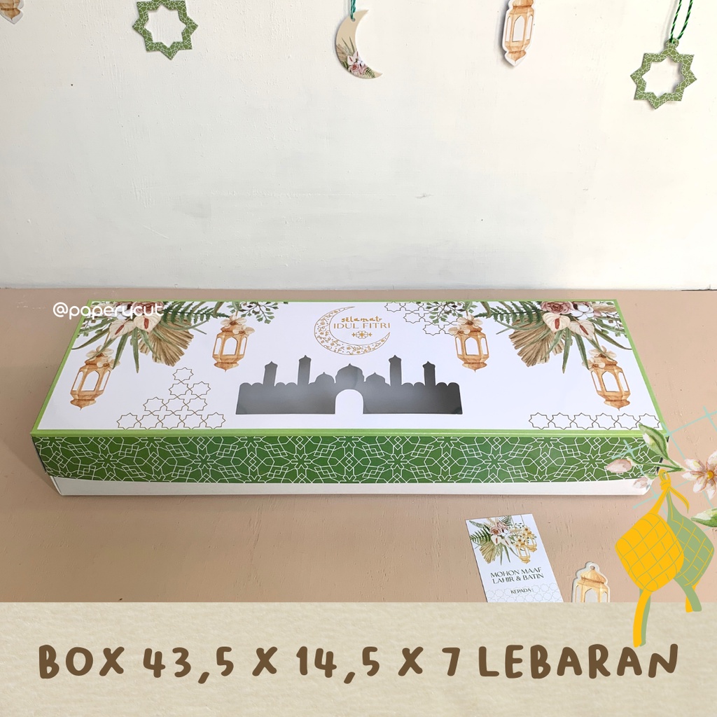 

Box Dus Kotak Packaging Kue Cookies Hampers - Lebaran / Idul Fitri P 43,5 x 14,5 x 7 cm