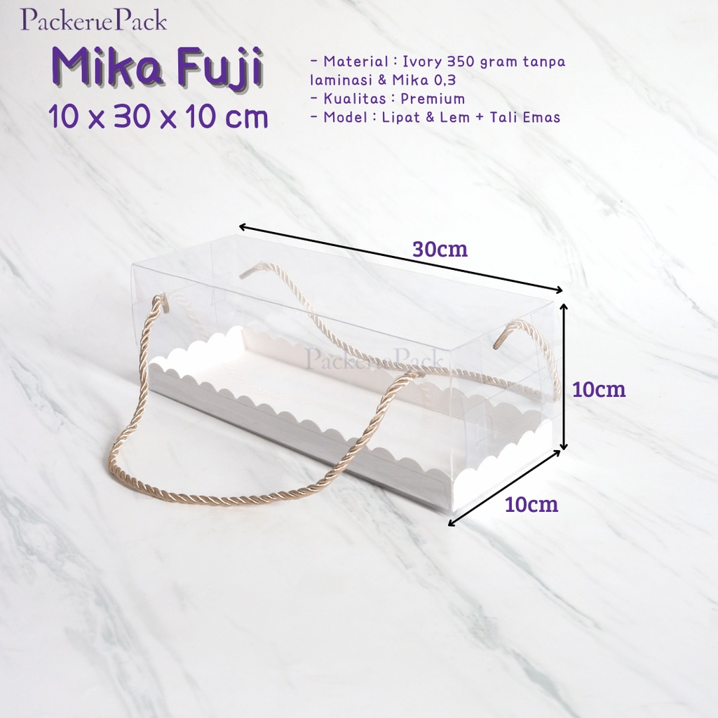 

(1 PCS) MIKA FUJI BOX TRANSPARAN 10X30X10CM/ MIKA FUJI TENTENG 10X30X10CM