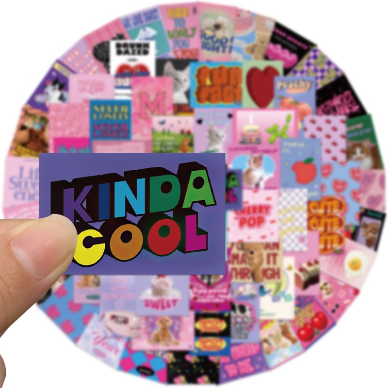 65 Pcs/set Retro Pink Gadis Graffiti Tahan Air Kulkas Skateboard Dekorasi Campur Decals Laptop Stiker