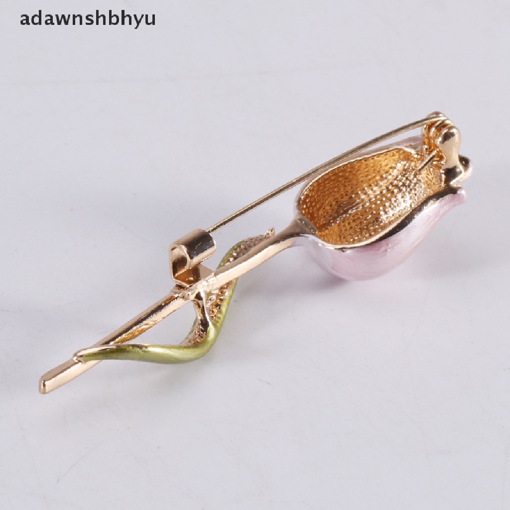 Adawnshbhyu Baru Enamel Tulip Bros Untuk Wanita Bunga Pernikahan Kantor Pesta Brooch Pin Hadiah ID