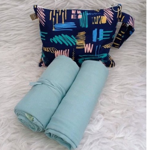 Mukena Faith by Giggles Travel Plain Mint Blue