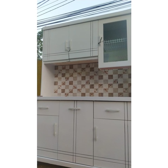 Rak Lemari Sayur / Rak Piring 3 Pintu Hitam