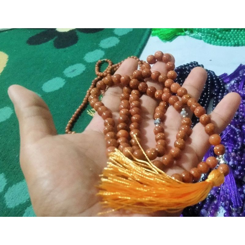 tasbih batu pasir emas