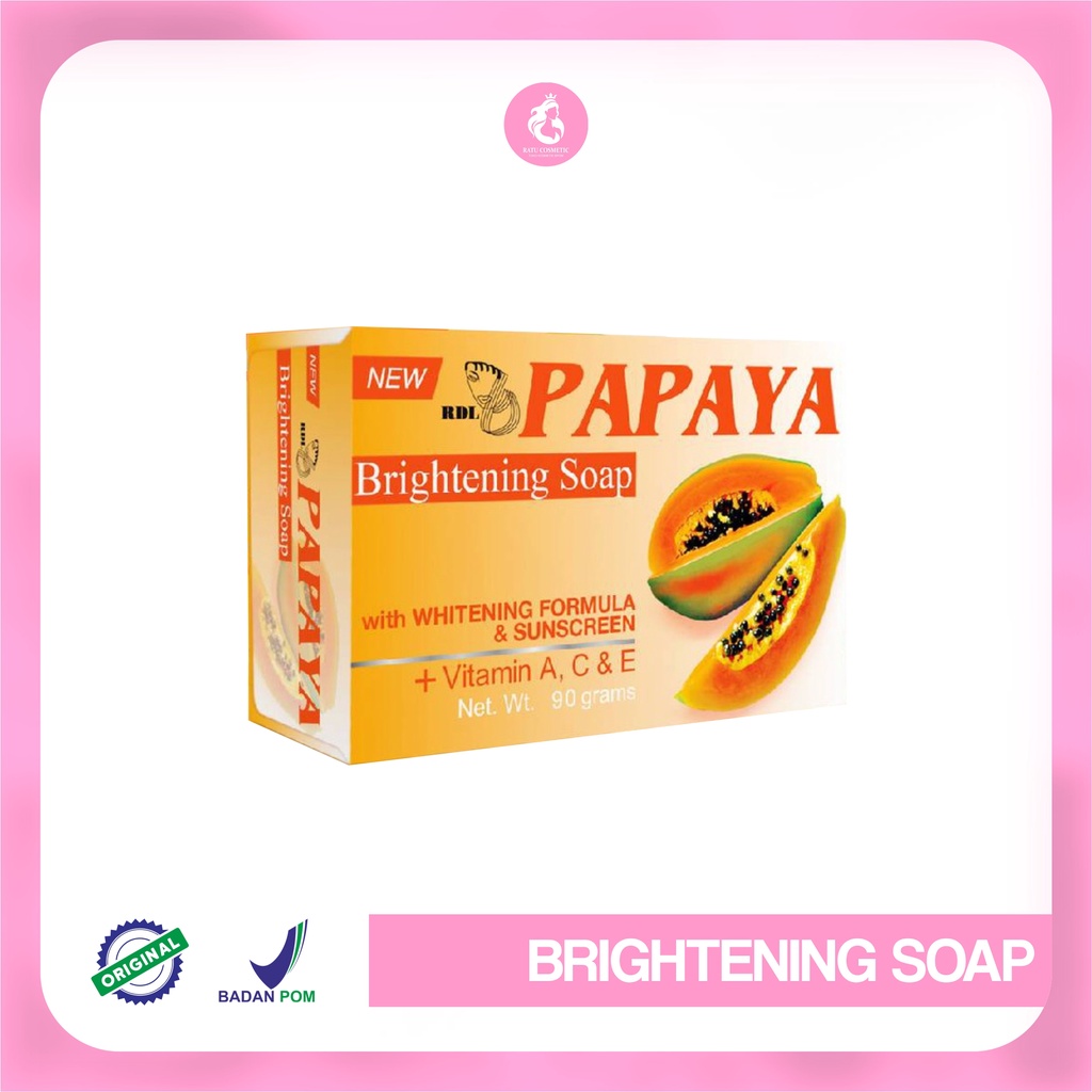 R&amp;L PAPAYA Brightening Soap with Whitening Agent &amp;Anti Acne +Anti oxidant; 135gr-By AMOSYS