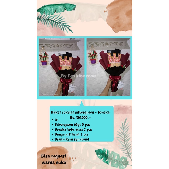 BUCKET COKELAT SILVERQUEEN MIX BONEKA BUKET SNACK COKELAT KADO ULTAH