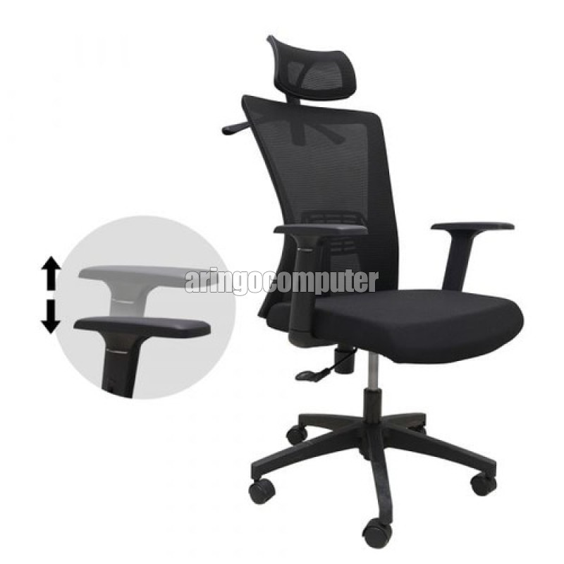 Gaming Chair Fantech OFFICE CHAIR A-258S BLACK (TANGAN BISA NAIK TURUN)