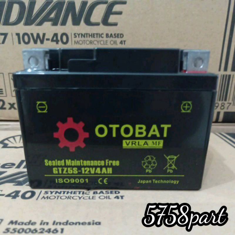 Jual Aki kering OTOBAT GTZ-5S 4Ah 12volt sekelas Motobatt | Shopee