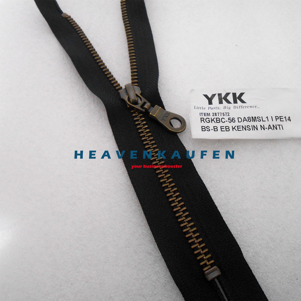 Resleting Zipper YKK 17,5 cm Atau 7 inch ATG Bakar Slider Oval Donat