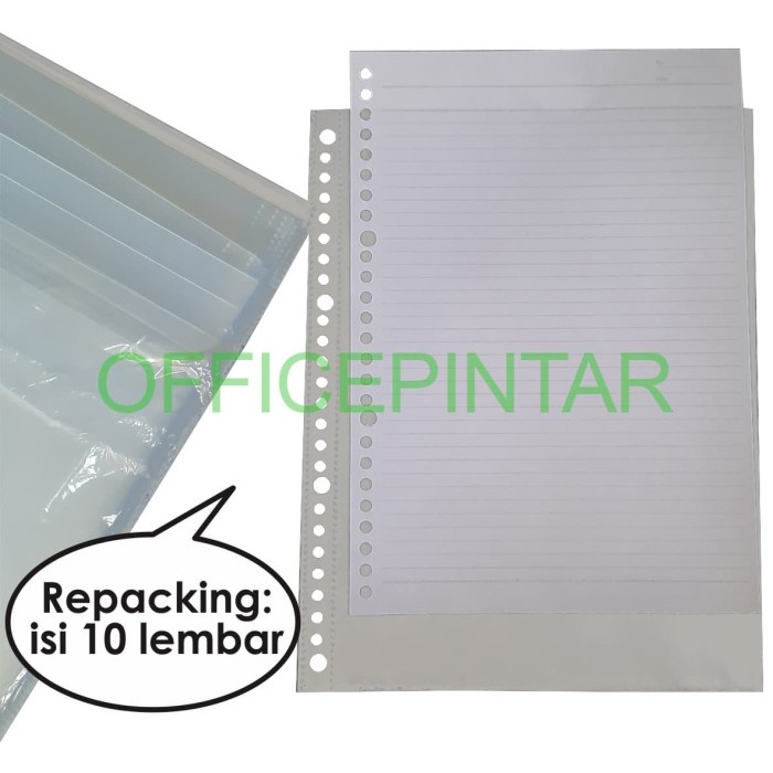 

[OFFICE] SHEET PROTECTOR / PP POCKET B5 26 LUBANG REPACKING ISI 10 LEMBAR