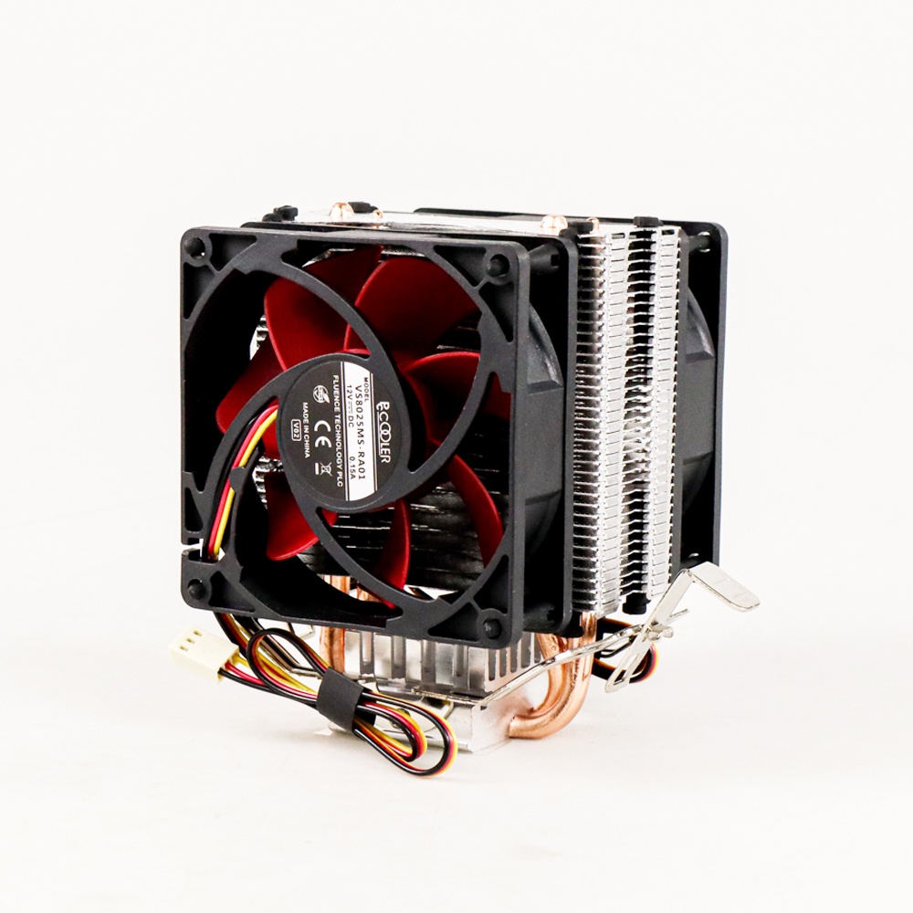 PcCooler Mini CPU Heatsink 2 Heatpipe with 2 Fan - VS8025 - Black/Red