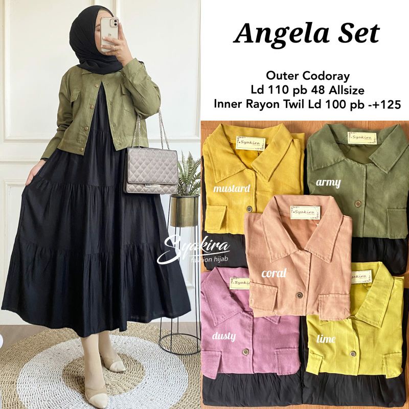 ANGELA SET MIDI SYAKIRA •Setelan Wanita jaket+inner