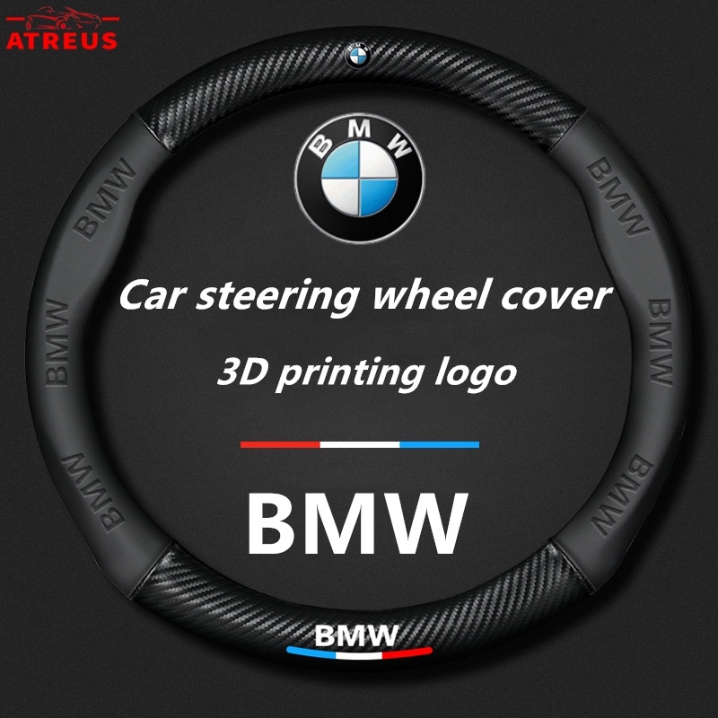 Bmw Sarung Setir Mobil Untuk E36 E46 E30 E90 F10 F30 E39 E60 X1 E84 F48 F25 X3 E83 X5 F15 Auto Steering Wheel Cover Pelindung Kemudi Interior Mobil Logo Printing 3D