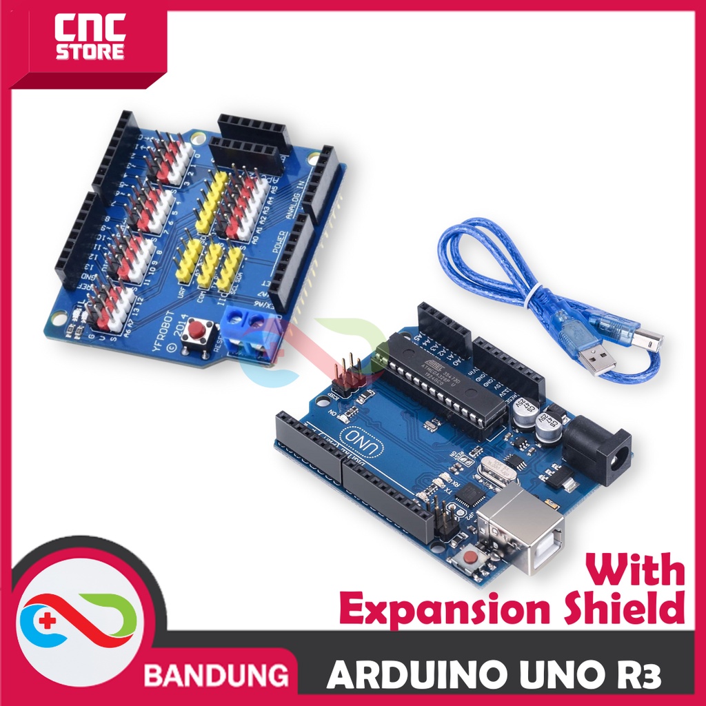 ARDUINO UNO R3 ATMEGA328P ATMEGA 16U2 PLUS EXPANSION SHIELD