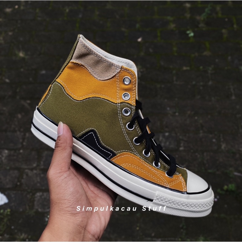 converse 70s hi dark moss patch
