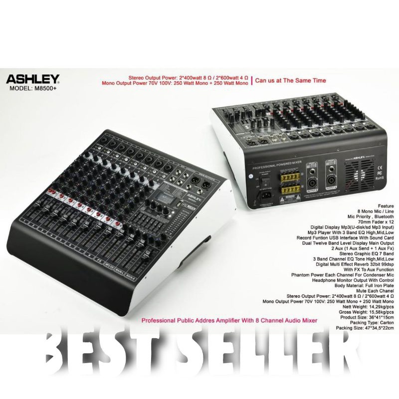 Power Mixer Ashley M8500 + Original Ashley M 8500 Plus