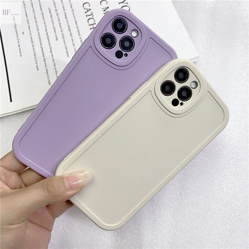 IPHONE Casing Silikon Lembut Garis Solid Dari Gadis Gemuk Kecil Untuk Iphone11 12 Pro Max X XR XSMAX.7 8plus