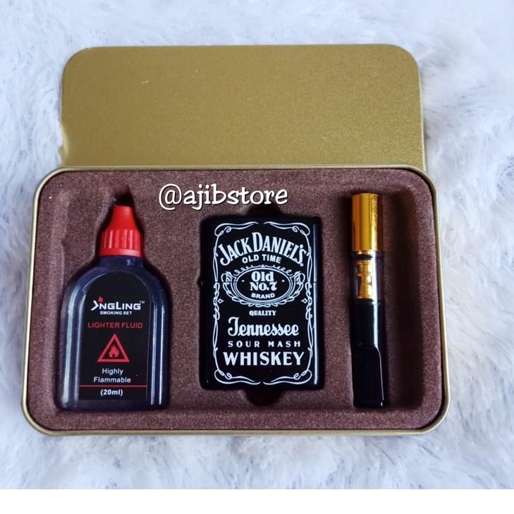 ☋➔✰✪ ZIPPO SET MINYAK DAN PIPA CANGKLONG MOTIF JD MURAH Ready