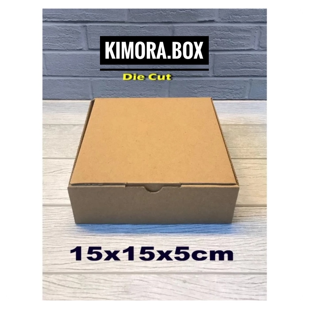 

KARDUS/KARTON/BOX UK. 15x15x5 cm...Model Die cut/pizza