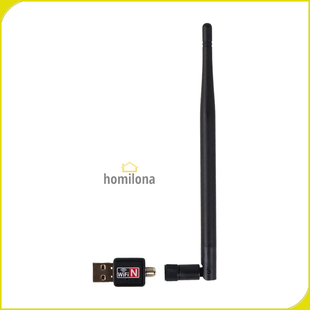 Dongle WiFi Set Top Box MediaTek 7601 Chipset Wireless USB Adapter 802.11N 150Mbps with Antena Taffware Black