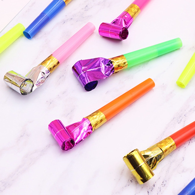 Mary Party Blowers 10pcs Anak-Anak Blowout Noisemakers Cheer Up Whistle Toy Bag Stocking Aksesoris Bersorak Untuk Pesta Fav