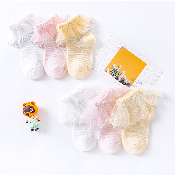 ByKiddos - Kaos Kaki Renda Anak Bayi Perempuan / Baby Socks Bahan Katun Lembut Import