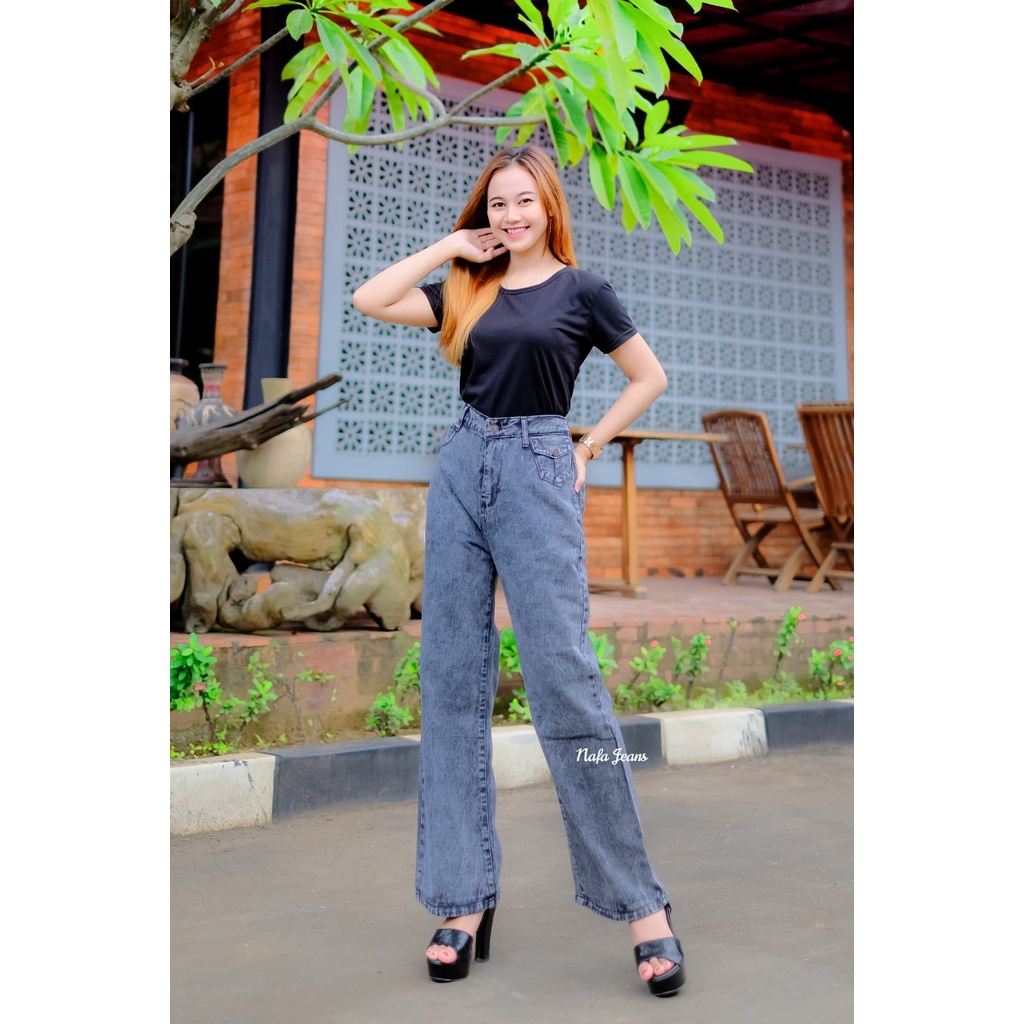 Highwaist kulot jeans wanita loose / Celana jeans kulot loose wanita Model terbaru / Celana jeans wanita kekinian model terbaru