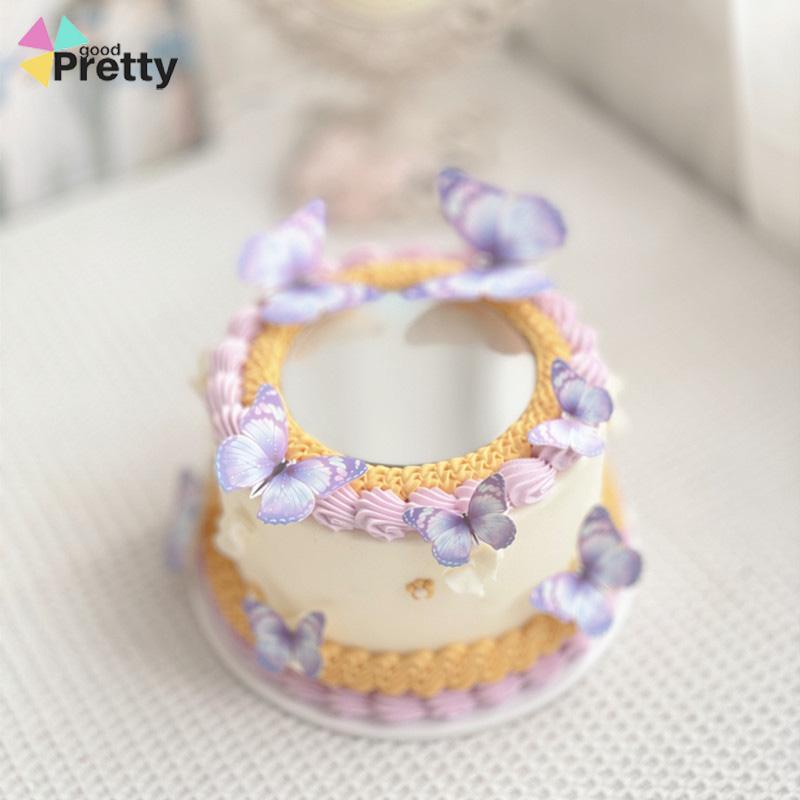 Cake Topper Hiasan Kue kupu Kupu Butterfly Pink Ungu Biru Ulang Tahun - PD