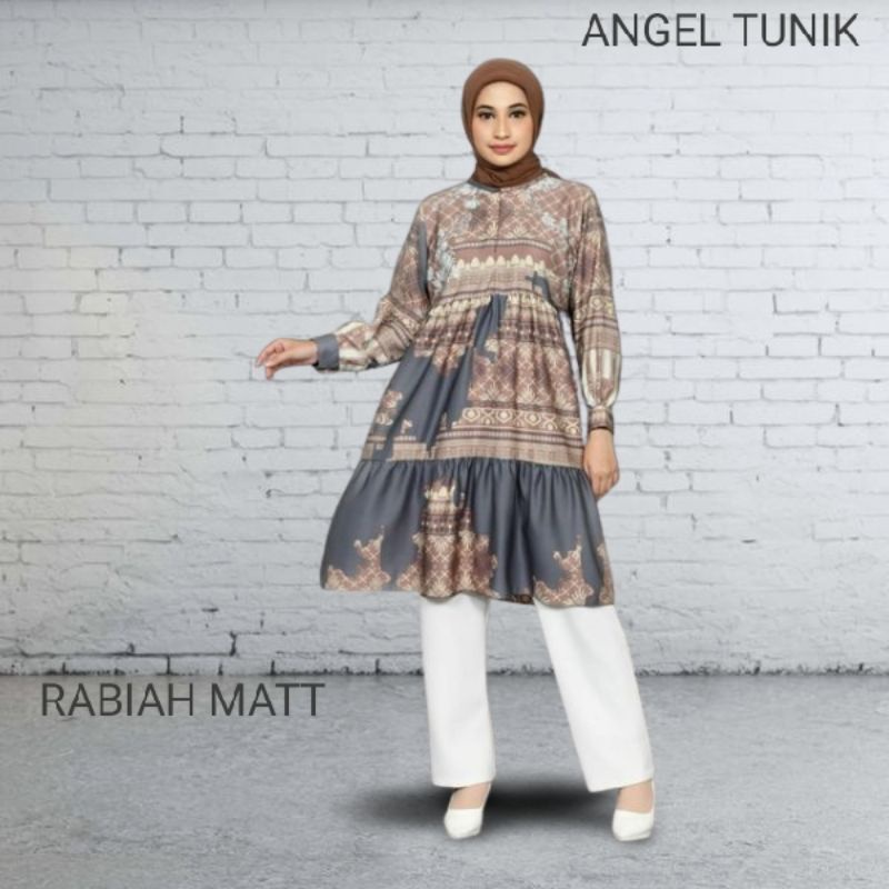 Midi Dress Wanita Jumbo Model Abstrak Long Kekinian Modern