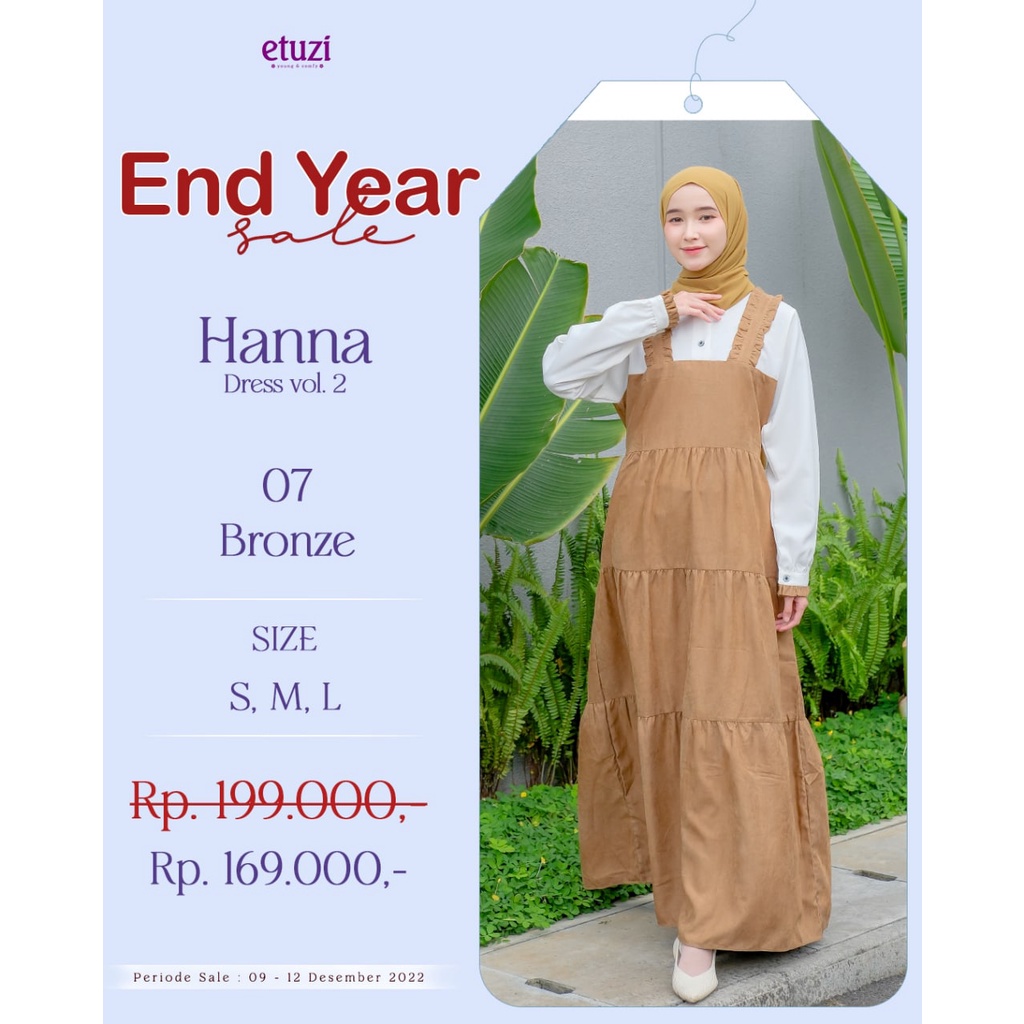 SALE STOK HANA DRESS By Etuzi Hijab Syar'i | Gamis Polos | Overall | Wudu Friendly | Busui Friendly