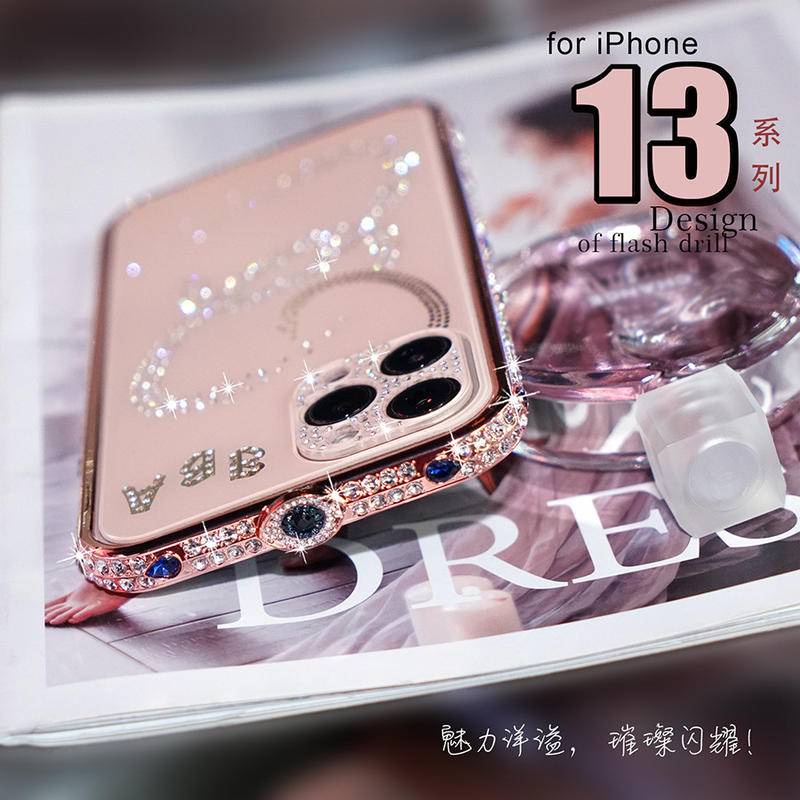 IPHONE Bling Berlian Imitasi Glitter Kristal Dimond Bumper Case Untuk Iphone13 12 11 Pro Xs Max Case Metal Cover Untuk Iphone7 8 Plus X Xr Se