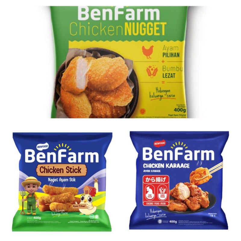 

BenFarm Chicken Karaage Nugget Stick Frozen Food Naget Ayam Karage Stik 400 g