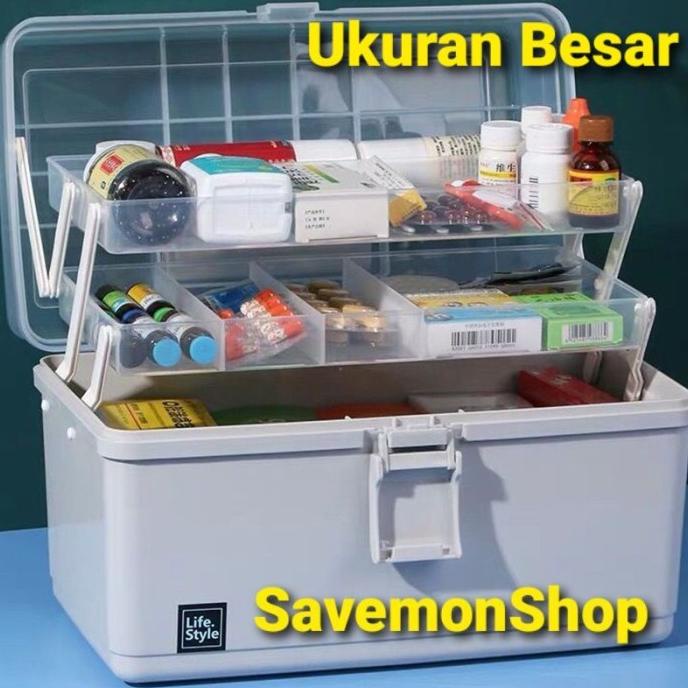 Kotak Obat P3K Susun 3 Tingkat Storage Box Multi Layer Medium paling dicari