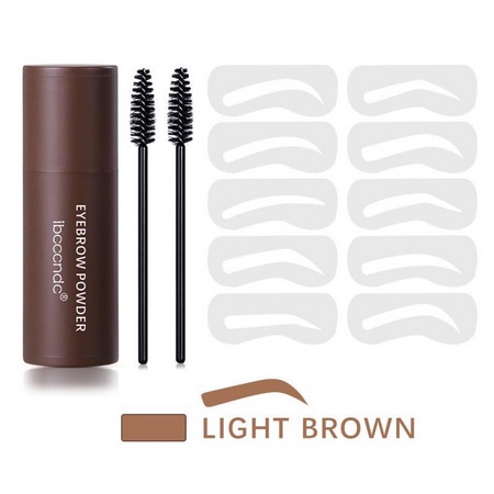 ZSQ DB Ibcccndc Cetakan Alis Instan Bedak Alis Eyebrow Powder Eyebrow Stamp Alis Stempel Alis Waterproof dengan 10 Model Cetakan Alis original-#1 Light Brown