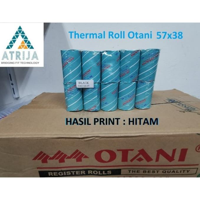 

THERMAL PAPER ROLL OTANI BLACK 57X38. KERTAS STRUK HITAM MOKA